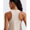 imageCRZ YOGA Womens Pima Cotton Racerback Workout Tank Tops Scoop Neck Athletic Loose Sleeveless ShirtsMojave Tan