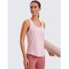 imageCRZ YOGA Womens Pima Cotton Racerback Workout Tank Tops Scoop Neck Athletic Loose Sleeveless ShirtsStrawberry Pink