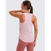 imageCRZ YOGA Womens Pima Cotton Racerback Workout Tank Tops Scoop Neck Athletic Loose Sleeveless ShirtsStrawberry Pink
