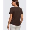 imageCRZ YOGA Womens Pima Cotton Short Sleeve Workout Shirts Casual Yoga TShirt Soft Athletic TopHot Fudge Brown