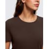 imageCRZ YOGA Womens Pima Cotton Short Sleeve Workout Shirts Casual Yoga TShirt Soft Athletic TopHot Fudge Brown