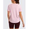 imageCRZ YOGA Womens Pima Cotton Short Sleeve Workout Shirts Casual Yoga TShirt Soft Athletic TopStrawberry Pink