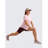 imageCRZ YOGA Womens Pima Cotton Short Sleeve Workout Shirts Casual Yoga TShirt Soft Athletic TopStrawberry Pink
