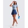 imageCRZ YOGA Womens Ribbed Modal Casual Short Sleeve Crew Neck Basic Shirts Going Out Soft Fitted Stretchy Athletic Workout TopsCambric Blue
