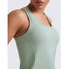 imageCRZ YOGA Womens Seamless Racerback Tank Scoop Neck Breathable Running Workout Tops Athletic Gym Sleeveless ShirtsGreen Palm Court