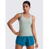imageCRZ YOGA Womens Seamless Racerback Tank Scoop Neck Breathable Running Workout Tops Athletic Gym Sleeveless ShirtsGreen Palm Court