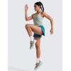 imageCRZ YOGA Womens Seamless Racerback Tank Scoop Neck Breathable Running Workout Tops Athletic Gym Sleeveless ShirtsGreen Palm Court