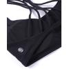 imageCRZ YOGA Womens Strappy Sports Bra  Criss Cross Back Padded Medium Support Wireless Gym Cami Workout YogaBlack