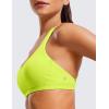 imageCRZ YOGA Womens Strappy Sports Bra  Criss Cross Back Padded Medium Support Wireless Gym Cami Workout YogaChartreuse