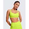 imageCRZ YOGA Womens Strappy Sports Bra  Criss Cross Back Padded Medium Support Wireless Gym Cami Workout YogaChartreuse