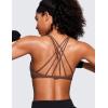 imageCRZ YOGA Womens Strappy Sports Bra  Criss Cross Back Padded Medium Support Wireless Gym Cami Workout YogaCoffee Brown