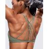 imageCRZ YOGA Womens Strappy Sports Bra  Criss Cross Back Padded Medium Support Wireless Gym Cami Workout YogaGrey Sage