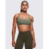 imageCRZ YOGA Womens Strappy Sports Bra  Criss Cross Back Padded Medium Support Wireless Gym Cami Workout YogaGrey Sage