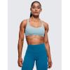 imageCRZ YOGA Womens Strappy Sports Bra  Criss Cross Back Padded Medium Support Wireless Gym Cami Workout YogaLight Grayish Blue