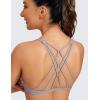 imageCRZ YOGA Womens Strappy Sports Bra  Criss Cross Back Padded Medium Support Wireless Gym Cami Workout YogaLunar Rock
