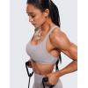 imageCRZ YOGA Womens Strappy Sports Bra  Criss Cross Back Padded Medium Support Wireless Gym Cami Workout YogaLunar Rock