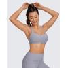 imageCRZ YOGA Womens Strappy Sports Bra  Criss Cross Back Padded Medium Support Wireless Gym Cami Workout YogaSleet