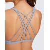 imageCRZ YOGA Womens Strappy Sports Bra  Criss Cross Back Padded Medium Support Wireless Gym Cami Workout YogaSleet