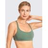 imageCRZ YOGA Womens Strappy Sports Bra  Criss Cross Back Padded Medium Support Wireless Gym Cami Workout YogaVibrant Green