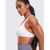 imageCRZ YOGA Womens Strappy Sports Bra  Criss Cross Back Padded Medium Support Wireless Gym Cami Workout YogaWhite