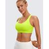 imageCRZ YOGA Womens Strappy Sports Bras Fitness Workout Padded Yoga Top Criss Cross Back CamiChartreuse