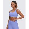 imageCRZ YOGA Womens Strappy Sports Bras Fitness Workout Padded Yoga Top Criss Cross Back CamiPeriwinkle Purple