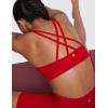imageCRZ YOGA Womens Strappy Sports Bras Fitness Workout Padded Yoga Top Criss Cross Back CamiRed Chili