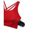imageCRZ YOGA Womens Strappy Sports Bras Fitness Workout Padded Yoga Top Criss Cross Back CamiRed Chili