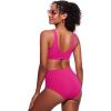 imageCRZ YOGA Womens V Neck Bikini Tops Bathing Suit V Back Wide Straps Swim Bra Padded SwimsuitGranita Pink