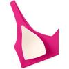 imageCRZ YOGA Womens V Neck Bikini Tops Bathing Suit V Back Wide Straps Swim Bra Padded SwimsuitGranita Pink