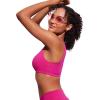 imageCRZ YOGA Womens V Neck Bikini Tops Bathing Suit V Back Wide Straps Swim Bra Padded SwimsuitGranita Pink