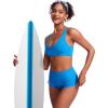 imageCRZ YOGA Womens V Neck Bikini Tops Bathing Suit V Back Wide Straps Swim Bra Padded SwimsuitMadagascar Blue