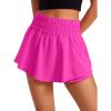 imageCRZ YOGA Athletic Shorts for Women High Waisted Flowy Ruffle Skirt Overlay for Workout Running Tennis with Zip PocketHibiscus Purple