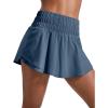imageCRZ YOGA Athletic Shorts for Women High Waisted Flowy Ruffle Skirt Overlay for Workout Running Tennis with Zip PocketStelindigo
