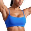 imageCRZ YOGA Butterbreeze Scoop Neck Sports Bras for Women  Spaghetti Straps Wireless Workout Padded Gym Cami TopSparkle Blue