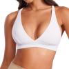 imageCRZ YOGA Butterluxe Deep VNeck Sports Bras for Women  Spaghetti Strap Criss Cross Padded Top Low Coverage Wireless YogaWhite