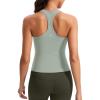 imageCRZ YOGA Butterluxe Racerback Workout Tank Tops for Women Sleeveless Camisole Gym Athletic Yoga ShirtsGreen Palm Court