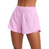 imageCRZ YOGA Double Layer Running Shorts for Women 3quot High Waisted 2 in 1 for Athletic Tennis Workout with Zip PocketsVita Pink