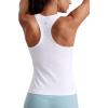 imageCRZ YOGA Seamless Womens Breathable Workout Tank Tops Racerback High Neck Sleeveless Running Athletic ShirtsWhite