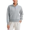 imageCRZ YOGA SoftAura Half Zip Sweatshirt for Women Long Sleeve Pullover Workout Casual Funnel Neck Tops with PocketRhino Grey