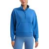 imageCRZ YOGA SoftAura Half Zip Sweatshirt for Women Long Sleeve Pullover Workout Casual Funnel Neck Tops with PocketSparkle Blue