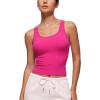 imageCRZ YOGA Softembrace Casual Tops for Women Soft Double Lined Scoop Neck Crop Sleeveless Shirts Basic Going Out TanksGranita Pink