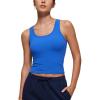 imageCRZ YOGA Softembrace Casual Tops for Women Soft Double Lined Scoop Neck Crop Sleeveless Shirts Basic Going Out TanksSparkle Blue
