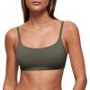 imageCRZ YOGA Softhold Womens Double Lined Bralettes  Scoop Neck Adjustable Straps Unlined Cami Wireless TShirt Everyday BraLight Army Green