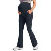 imageCRZ YOGA Women Butterluxe Maternity Flare Leggings with Pockets 31quot  Workout Active Yoga Pregnancy Pants Over The Belly SoftTrue Navy