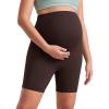 imageCRZ YOGA Womens Butterluxe Maternity Biker Shorts Over The Belly 6quot  Pregnancy Yoga Workout ActivewearHot Fudge Brown