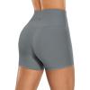 imageCRZ YOGA Womens Naked Feeling Biker Shorts  4 Inches High Waist Yoga Workout Running Gym SpandexDark Carbon