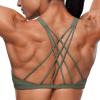 imageCRZ YOGA Womens Strappy Sports Bra  Criss Cross Back Padded Medium Support Wireless Gym Cami Workout YogaGrey Sage