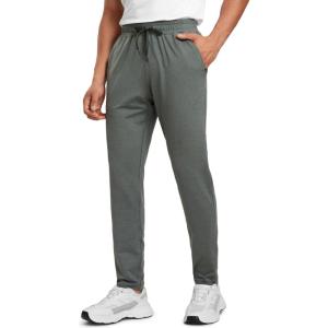 imageCRZ YOGA Mens Cloud Jersey Lightweight Sweatpants 30quot Workout Casual Lounge Open Bottom Pants with Zipper PocketsGrey Sage