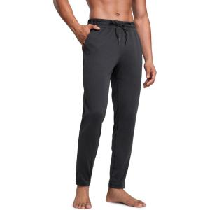 imageCRZ YOGA Mens Cloud Jersey Lightweight Sweatpants 30quot Workout Casual Lounge Open Bottom Pants with Zipper PocketsInk Gray